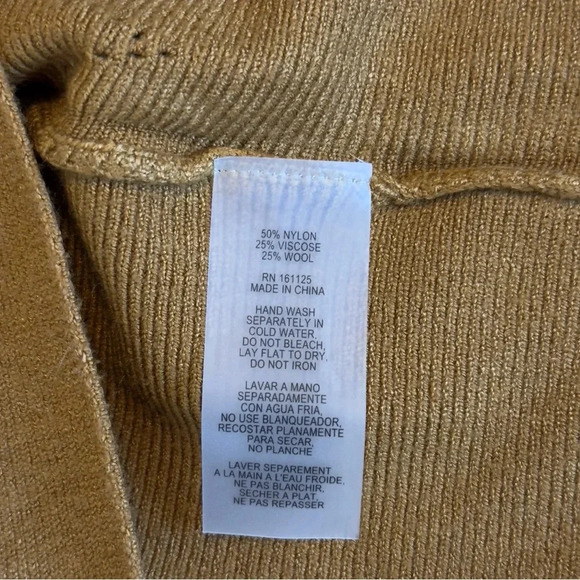 Vila Milano Women’s Yellow/Gold Wool Blend Ribbed Sweater Size XL - Picture 8 of 11